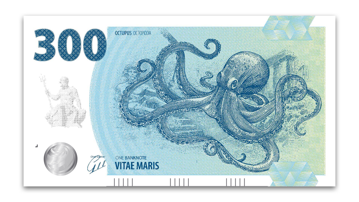 One Banknote, Sea Life, souvenir note, banknote, animals