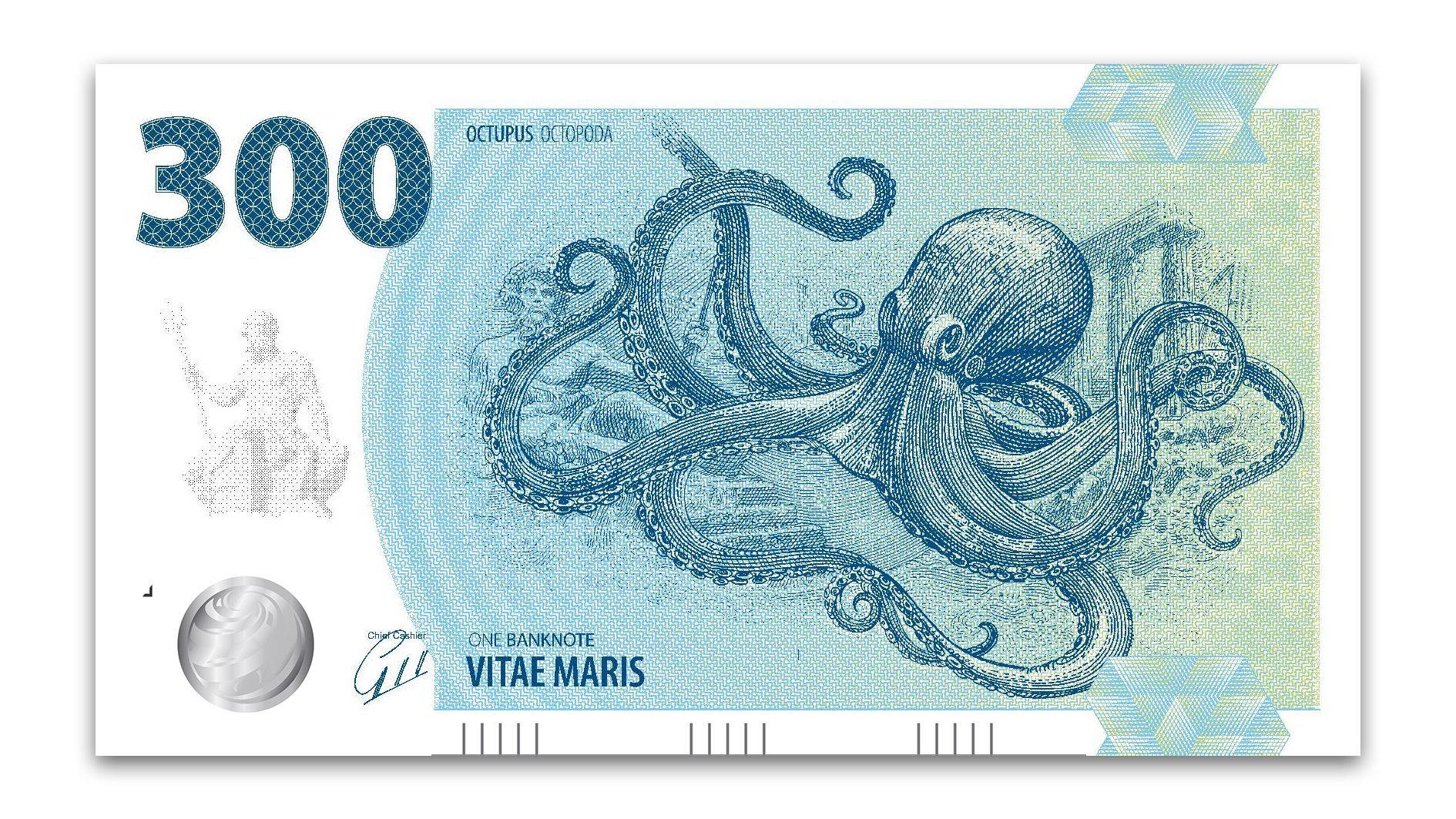 One Banknote, Sea Life, souvenir note, banknote, animals