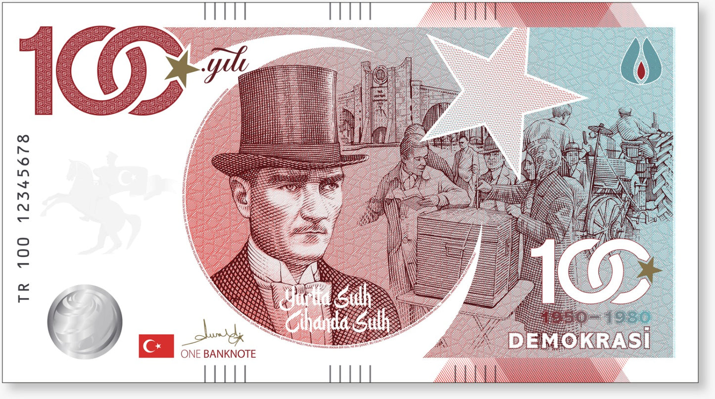 One Banknote, Maxgrey, Souvenir euro, commemorative banknote, Turkiye, Atatürk