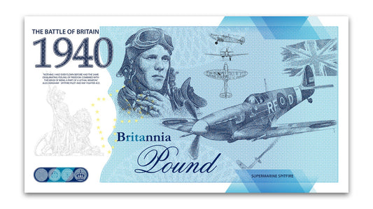 One Banknote, Britannia Pound, souvenir note, banknote, euro souvenir, Battle of Britain